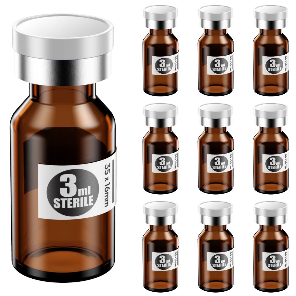 Sterile Empty Vials with Self Healing Injection Port,Amber Sample Vial