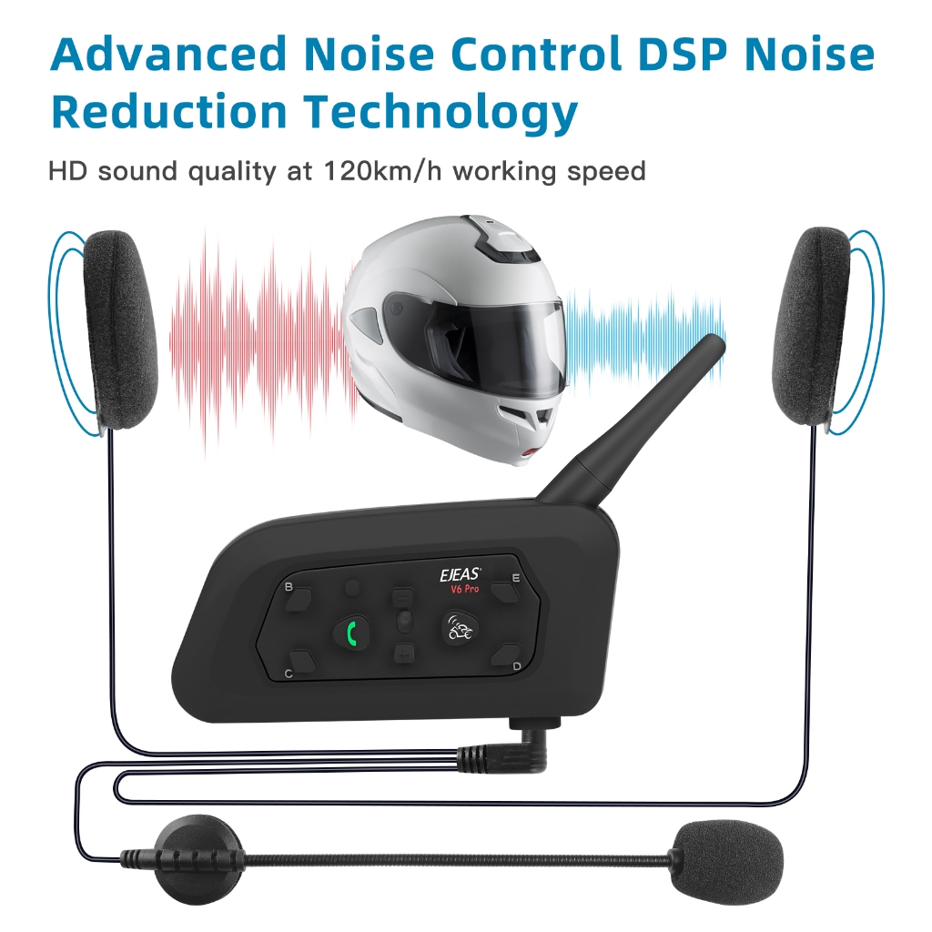 EJEAS V6PRO 1200m Bluetooth walkie talkie motorcycle helmet walkie