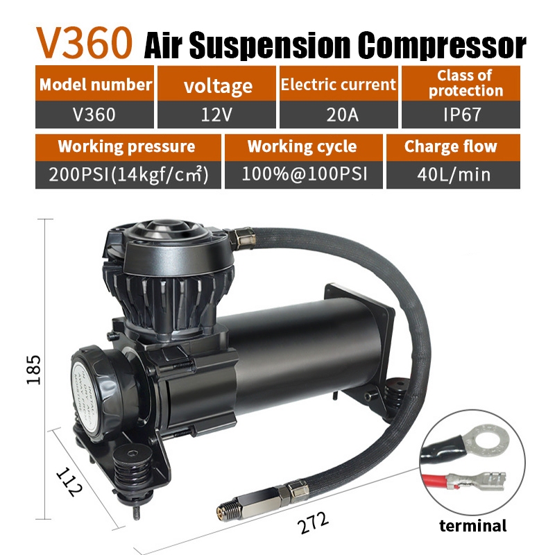 Universal V360 200Psi 58DB 1/4NPT 12V Waterproof Silent Air Suspension ...