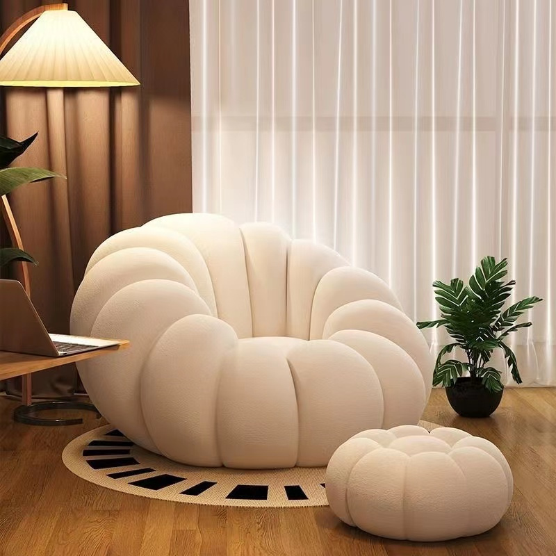 Lazy Sofa Single Double Pumpkin Stool Sofa Chair Lamb Fleece Sofa