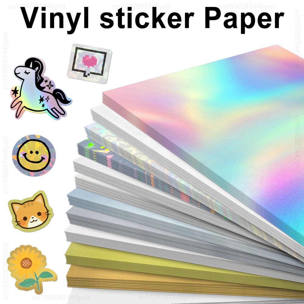 PVC Vinyl Sticker Paper Sheet A4 Size 210mm x 297mm 10 Sheets, InkJet