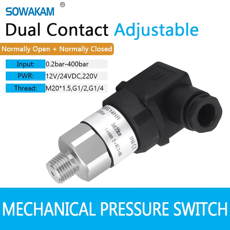 Mechanical Pressure Switch No Nc Adjustable Water Pump Pneumatic 