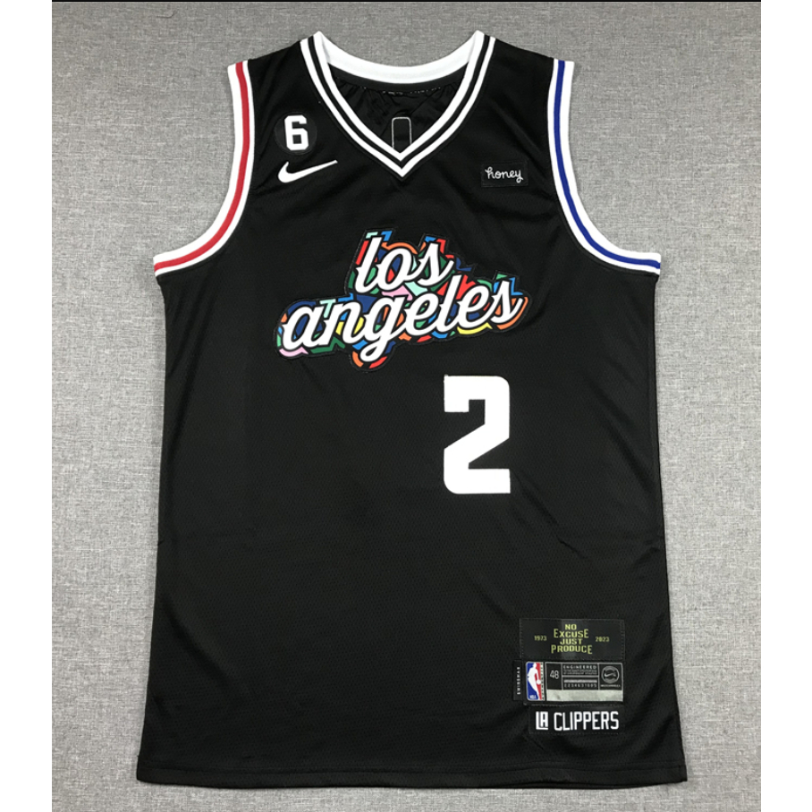 2023 new men Los Angeles Clippers 2 Kawhi Leonard Latin night black ...