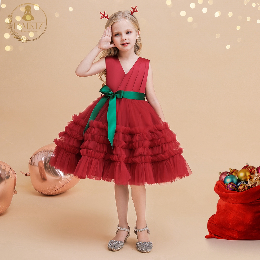 Red Christmas Dress For Kids Girl 0 7 Years Old Sleeveless Puffy Lace Birthday Party Dress Princess Girl Dresses Kids Wedding Ball Gown SDL2095XZ Shopee Malaysia