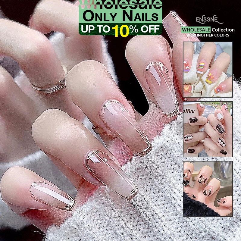 【Wholesale】 ENSSNE 24pcs Fake Nails ( Only Nails ) Designed Long and