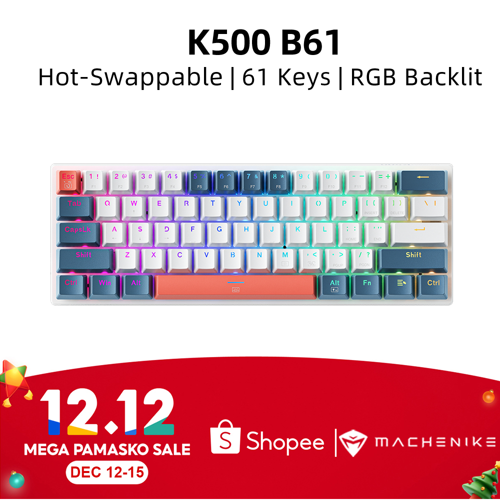 Machenike K B Mechanical Keyboard Keys Wired Keyboard Hot Swappable RGB Backlit Gaming