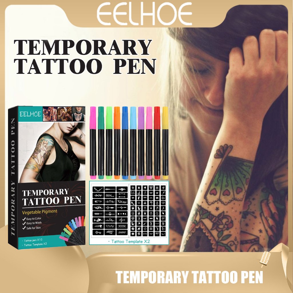 Eelhoe Temporary Tattoo Pens Tattoo Stencils Tattoo Kits Waterproof