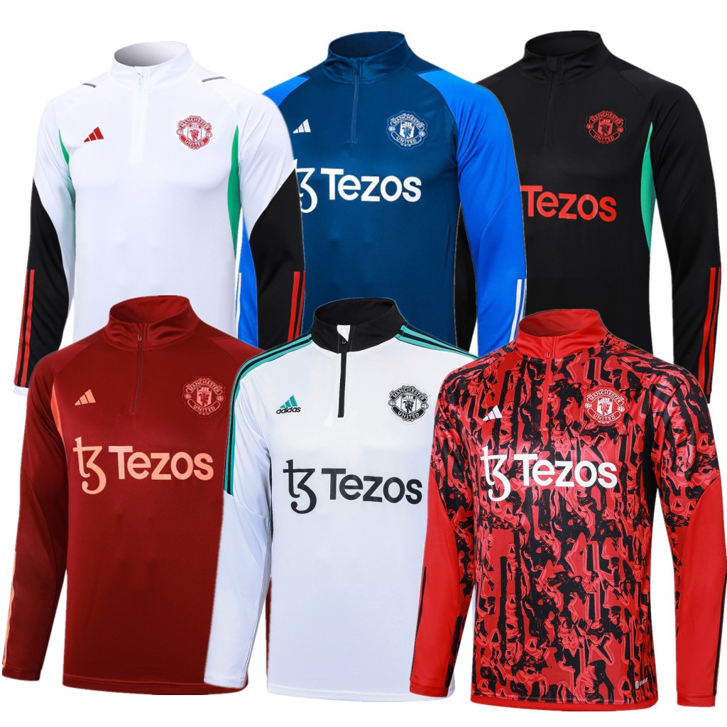 MU Long Sleeve Training Jersey 2324 Men Football Training Shirt