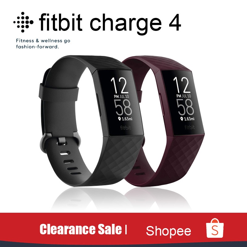 Clearance Sale Fitbit Charge 4 FITNESS HEART RATE ACTIVE TRACKER GPS Sport Bankds FITBIT PAY New with sealed box Shopee Malaysia