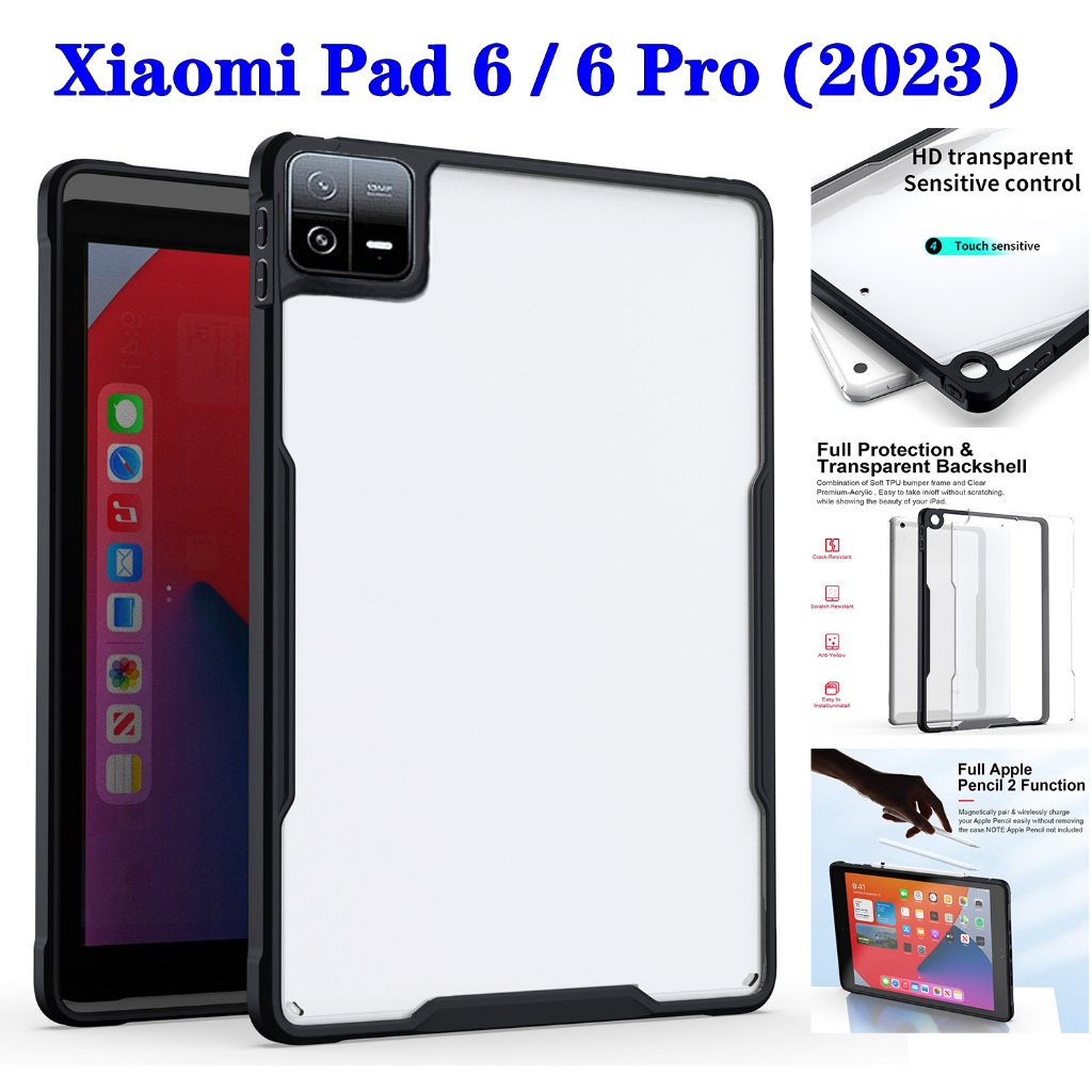Case for Xiaomi Pad 6 Pro 11 inch Tablet Funda Cover Soft TPU+PC  Transparent