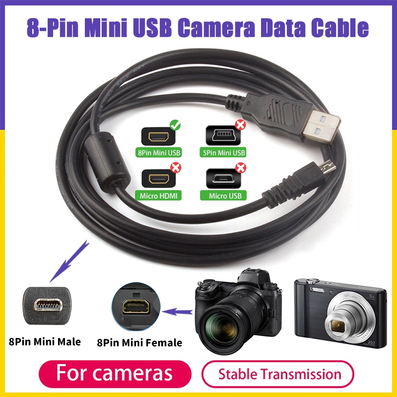 【Fast Ship】USB to 8 Pin Mini USB Camera Data Cable for SONY NIKON
