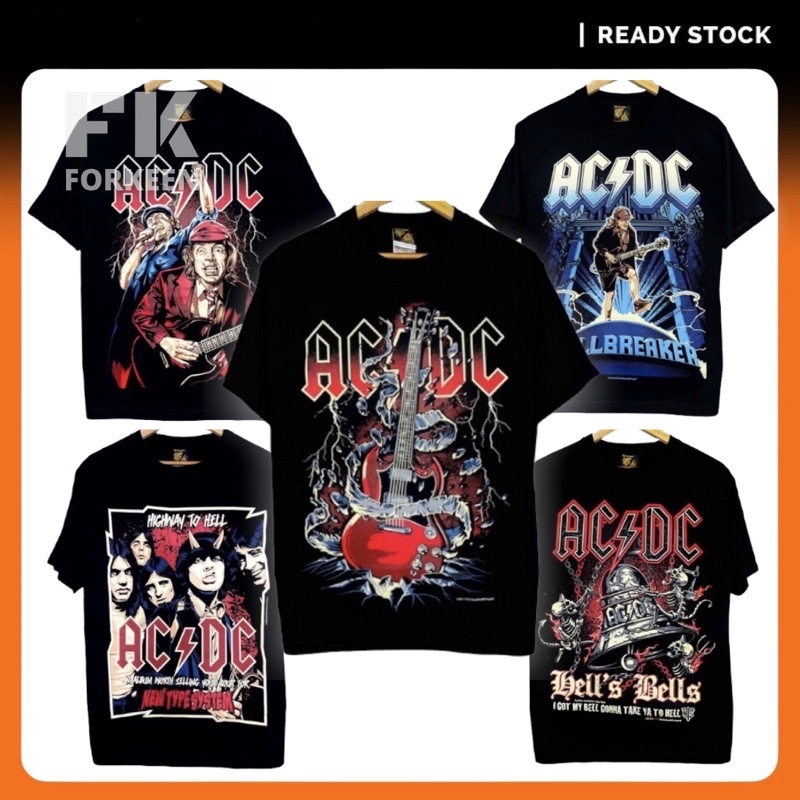 ACDC BAND | BLACK TIMBER TSHIRT VINTAGE | Baju Vintage Baju Lelaki Rock ...