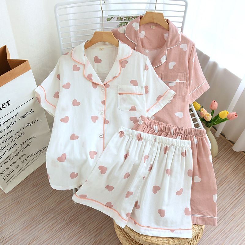 Women's Bamboo Short Sleeve Pajama Set (Fruit Salad Print)