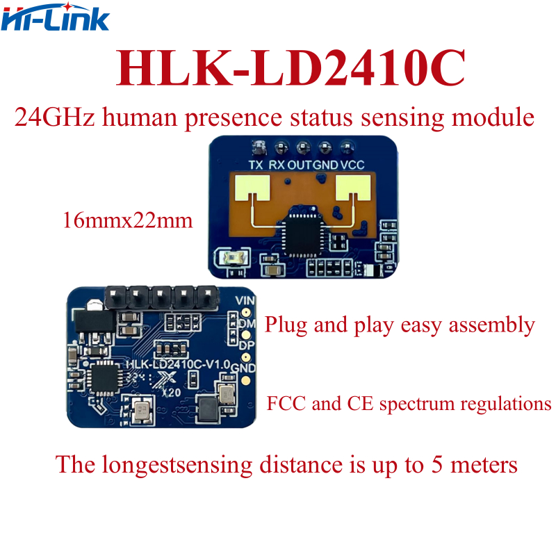 Hi-Link New MM wave HLK-LD2410C with BLE Support OTA Upgrade 24GHz FMCW ...