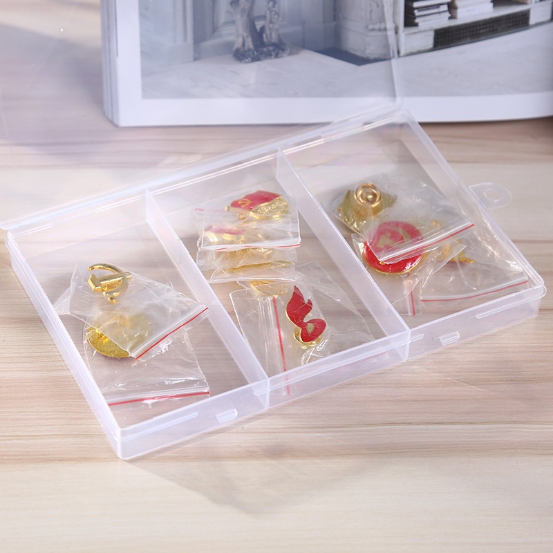 Three Compartment transparent Plastic Empty Box Component Fishing Gear ...