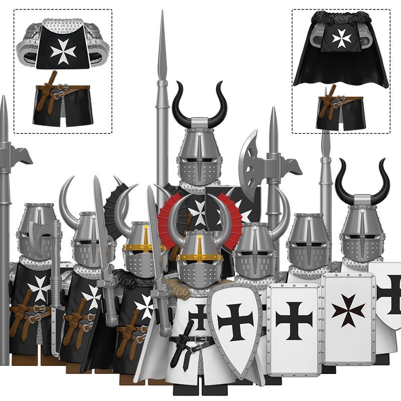 Teutonic Knights Hospitaller Figure New Cape Skirt Armor Builidng Block ...