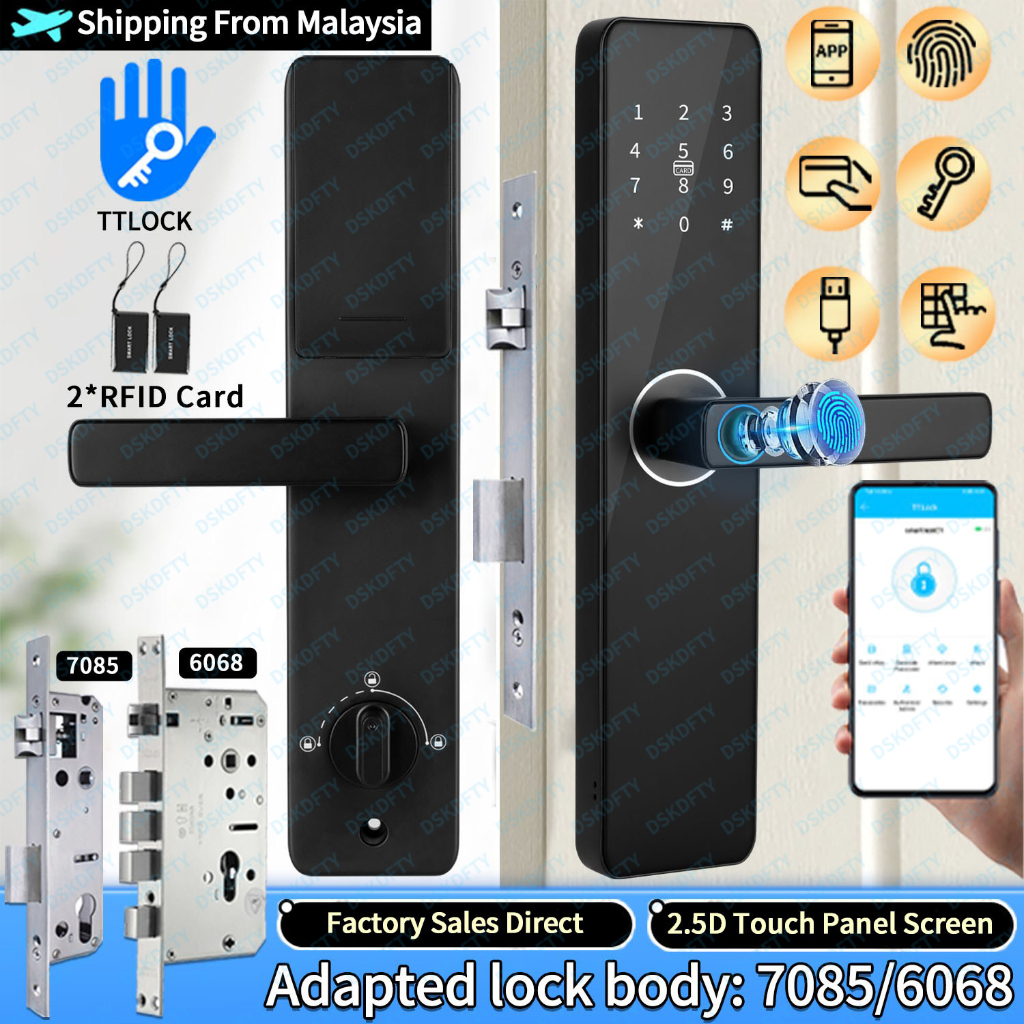 【24h ship out】Smart Fingerprint Door Lock TTLOCK APP Digital Door Lock