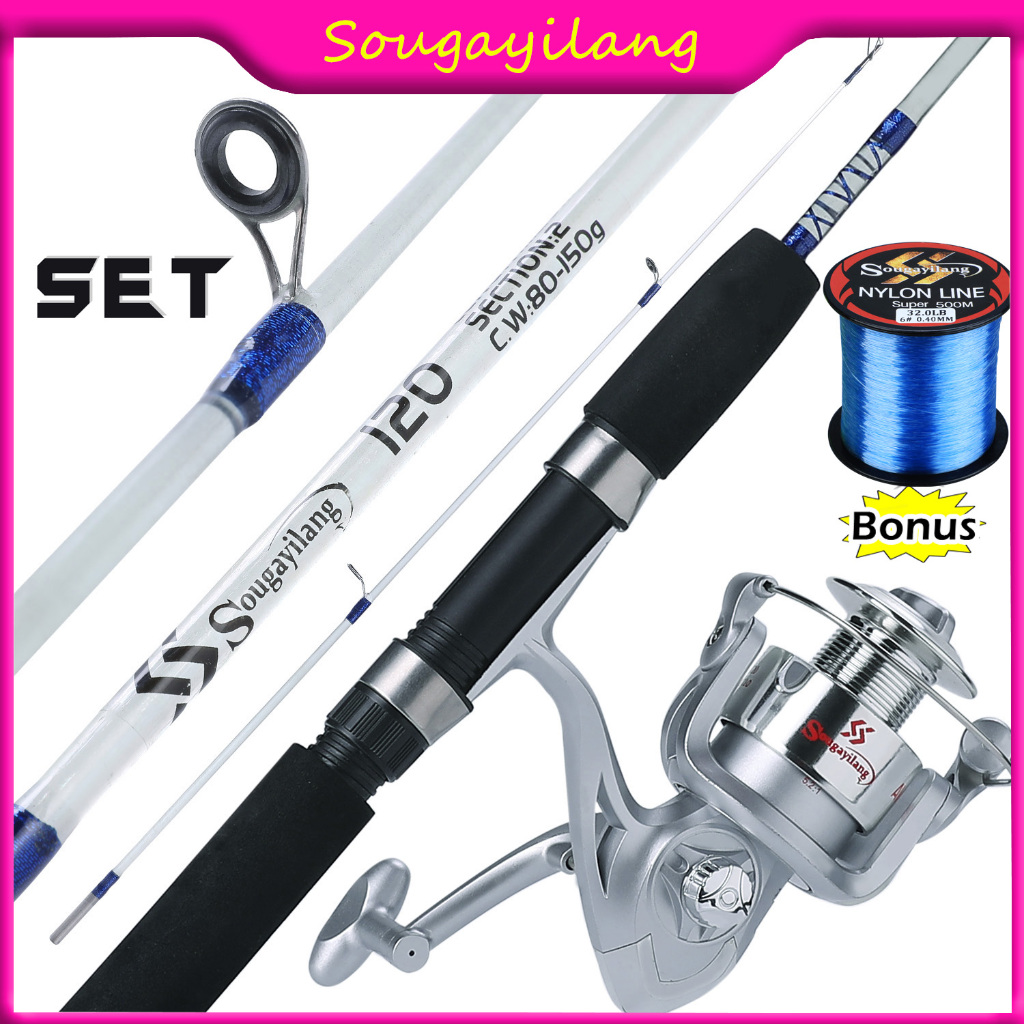 Sougayilang Portable Fishing Set 2 Section Lure Rod With 6BB 5.2:1