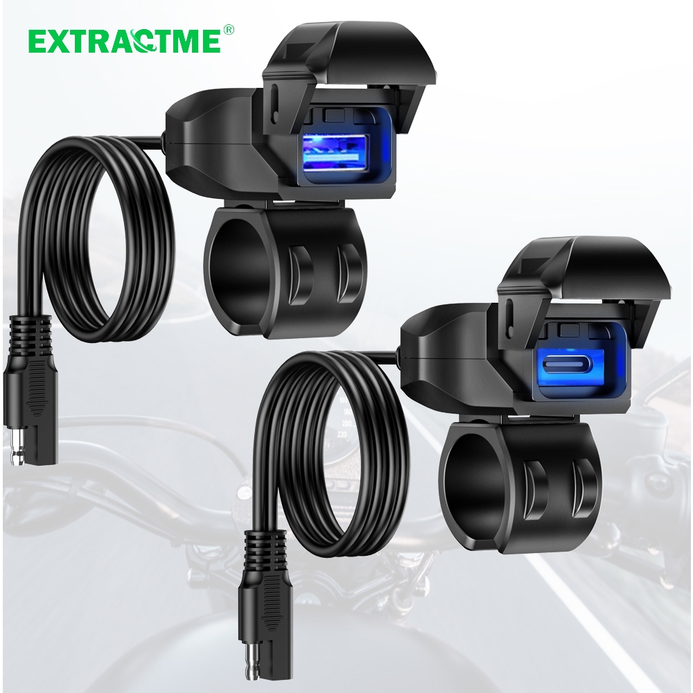 Extractme Motorcycle Usb Charger Waterproof Usb Adapter V V Usb Type C Port Quick Charge