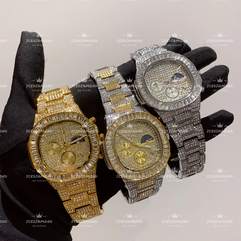 Iced out quartz on sale watch