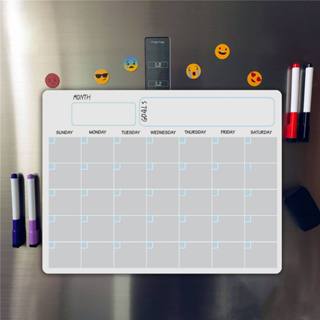 Magnetic Dry Erase Chore Chart and Calendar Bundle for Fridge: 2 Boards Included - 17x12 inch - 6 Fine Tip Markers and Large Eraser with Magnets