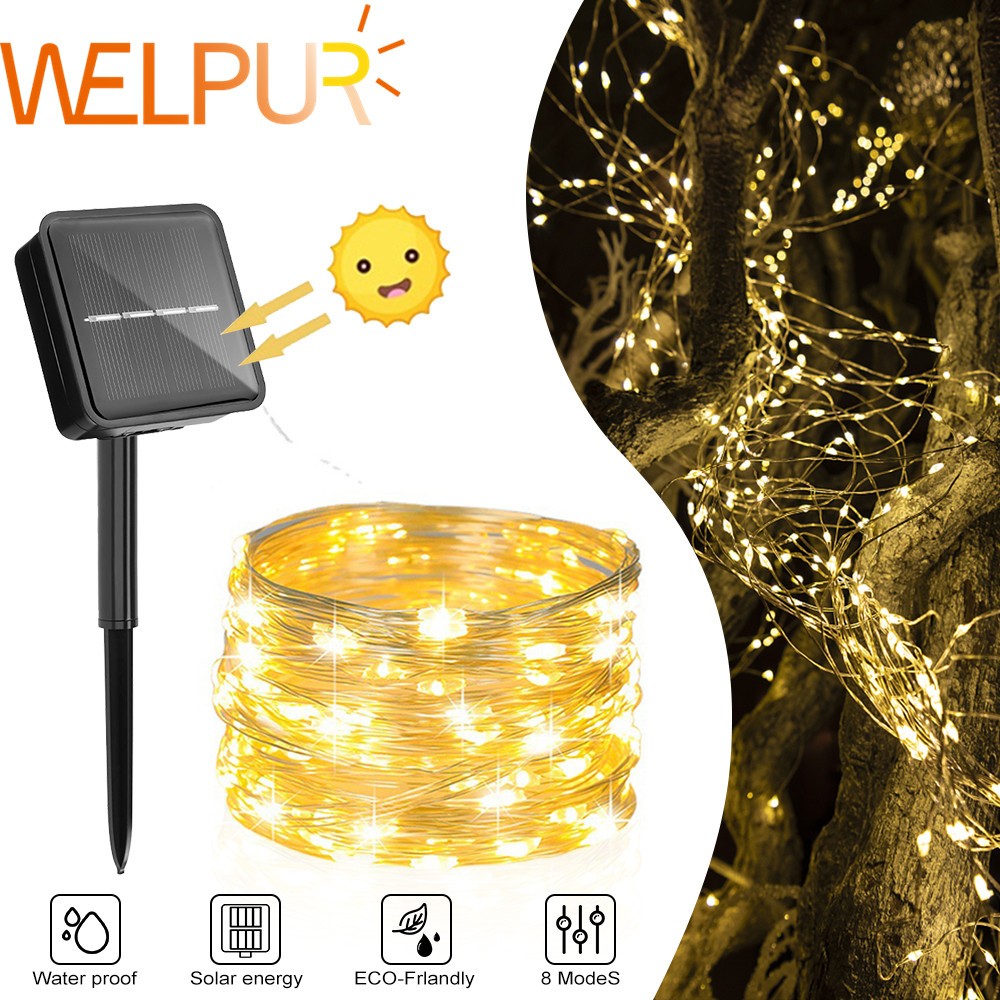 22M/32M/7M Solar Lights LED Fairy String Lights Waterproof 8 Lighting ...