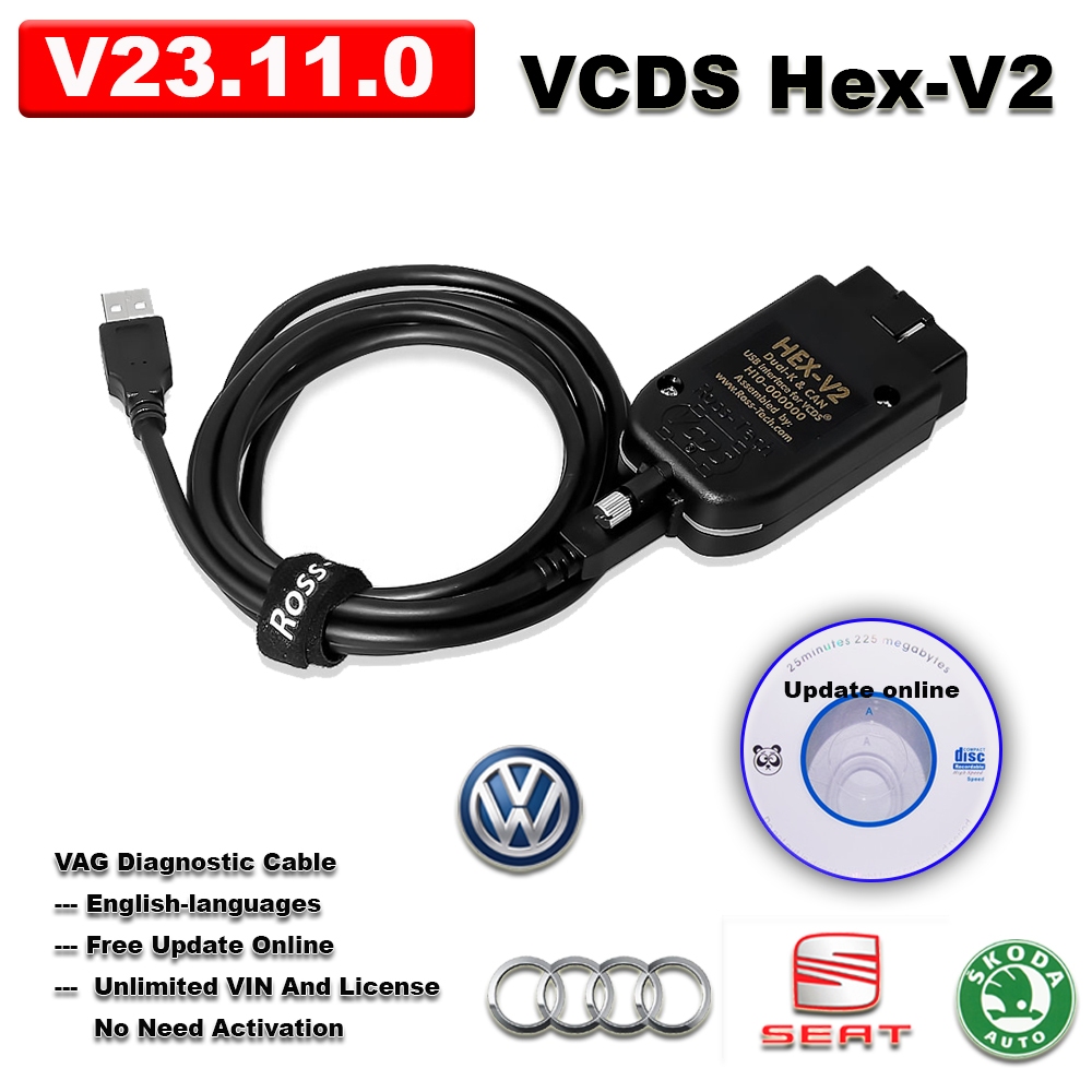 V23.11.0 VCDS HEX V2 Online Version Fly VCDS HexV2 Unlimited Vin