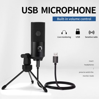 Fifine USB Condenser game Microphone For Laptop Windows Studio Recording  Built-in sound card