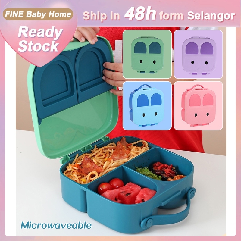 1400 Ml Lunch Box For Children And Adults, Bento Box Lunch Box With 3  Compartments And Cutlery, Snack Box Microwave Heating (khaki)