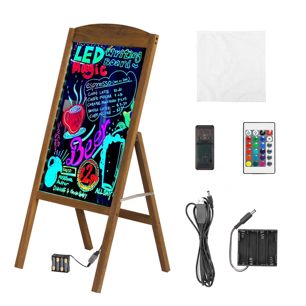 Wisfor LED Message Writing Board Standing Illuminated Erasable Neon