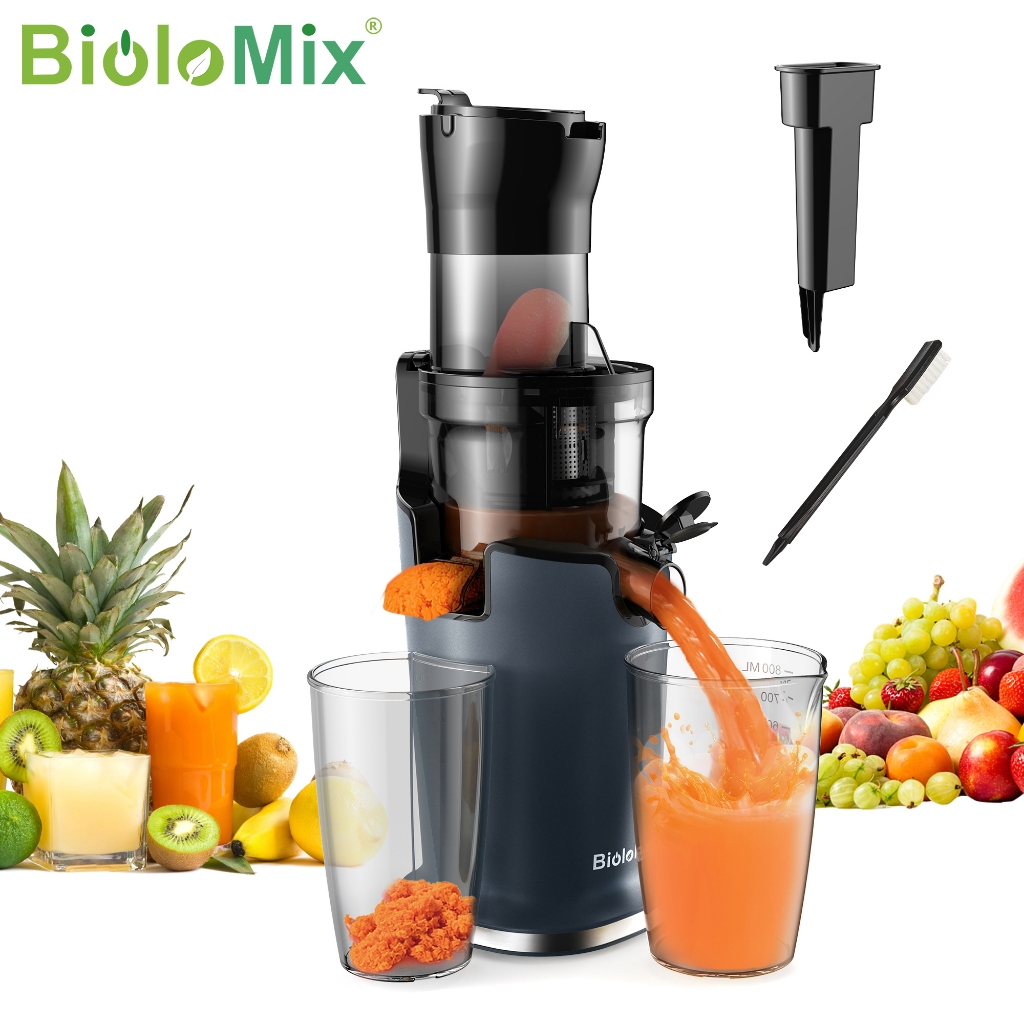 BioloMix Cold Press Whole Slow Juicer with 78mm Large Feed Chute, 200W