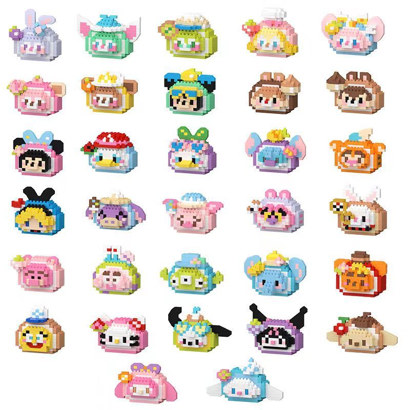 Cute cartoon doll desktop assembling puzzle children's building block ...