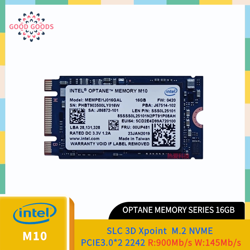 Intel OPTANE MEMORY M10 SERIES SLC 16GB 3D Xpoint M.2 nvme PCIE3.0*2