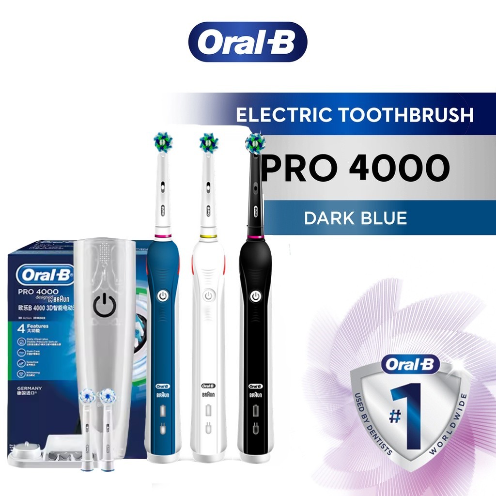 Oral B Pro4000 Electric Toothbrush 3D Clean Teeth Pressures Sensor