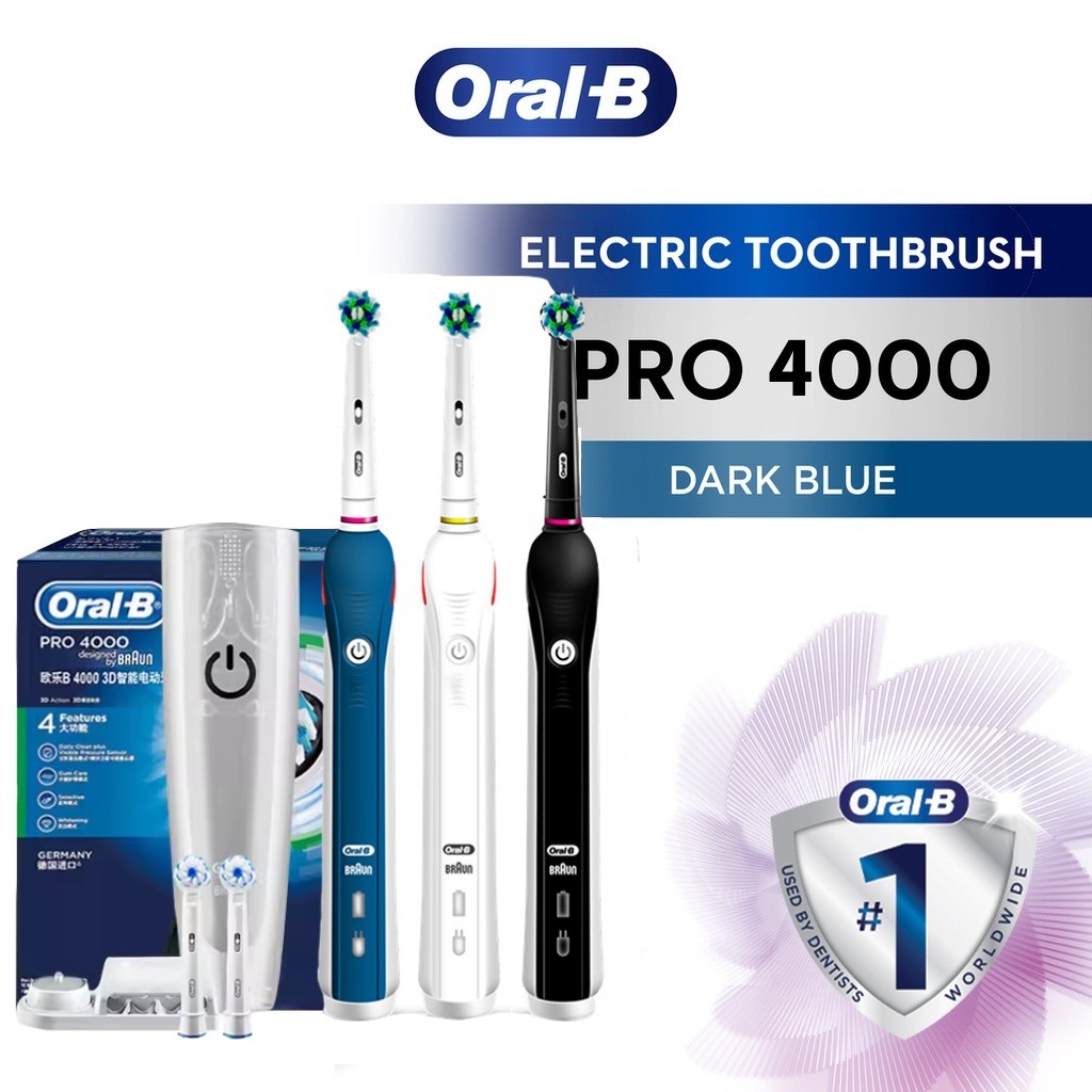 Oral B Pro4000 Electric Toothbrush 3D Clean Teeth Pressures Sensor ...