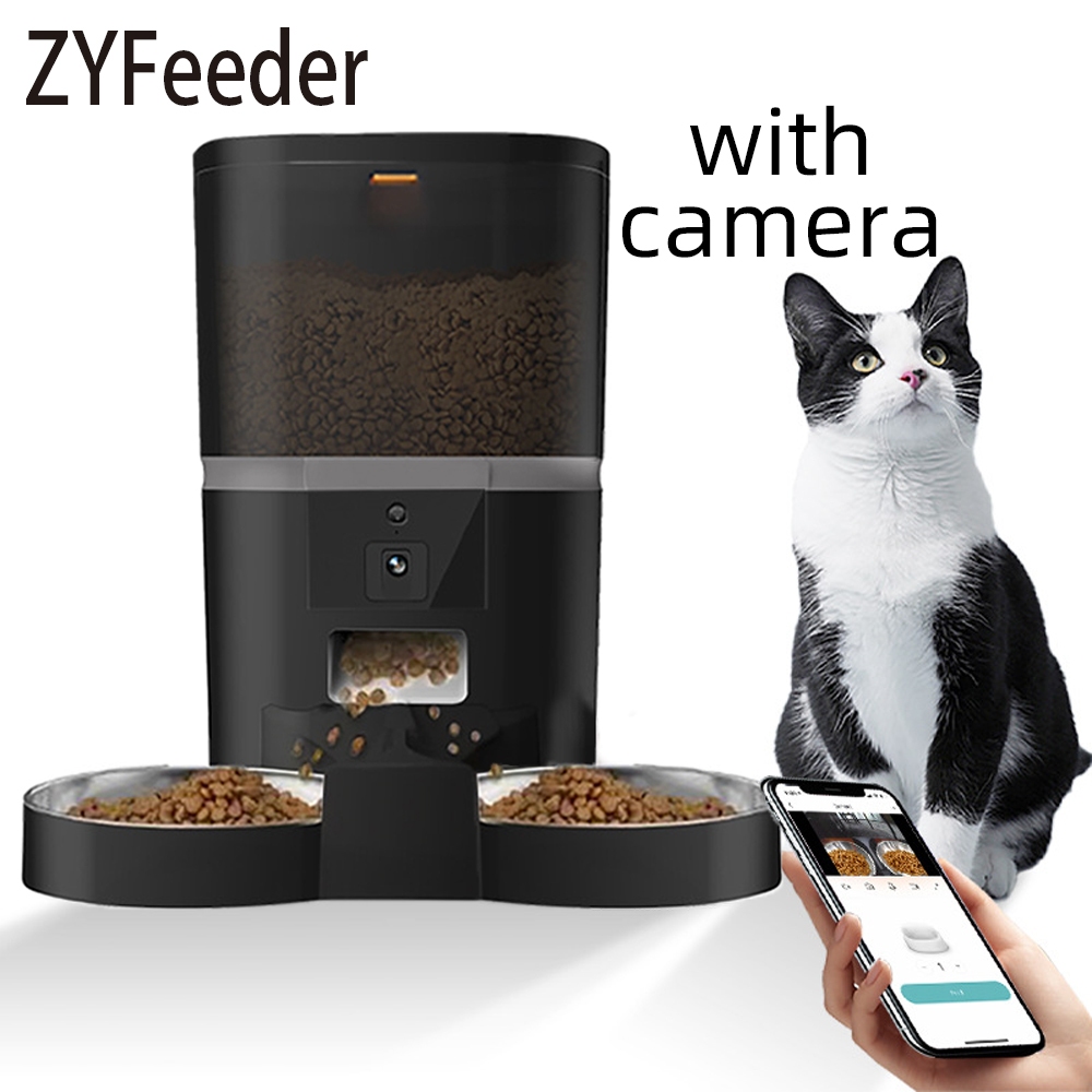 4L Large Capacity Automatic Cat Feeder Smart Pet Feeder For Cats Dogs Food Dispenser With Camera