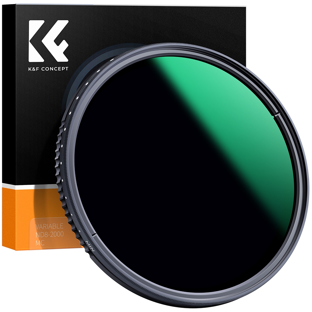 K&F Concept 52mm Variable ND Filter Adjustable Fader Neutral Density ND8 - ND128 Filter, NO Spot X Black X Issue, MRC 18-Layer, Ultra Slim, Waterproof