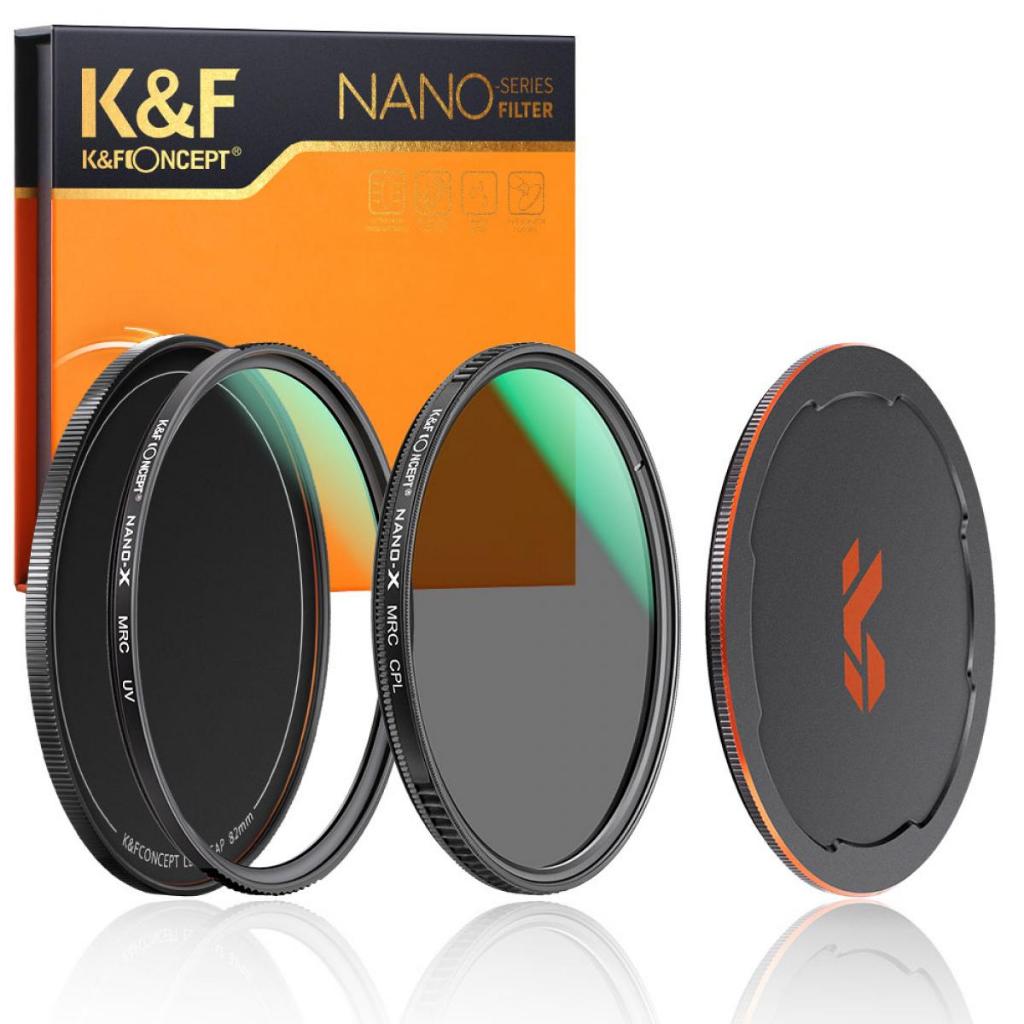 K&F Concept 49mm-82mm NaANO-X MCUV CPL HD Multi-Coated Filter Kit ，with ...