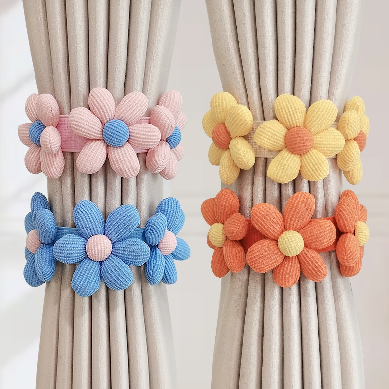 Flower Curtain Buckle Woven Curtain Drawstring Rope Home Decor ...