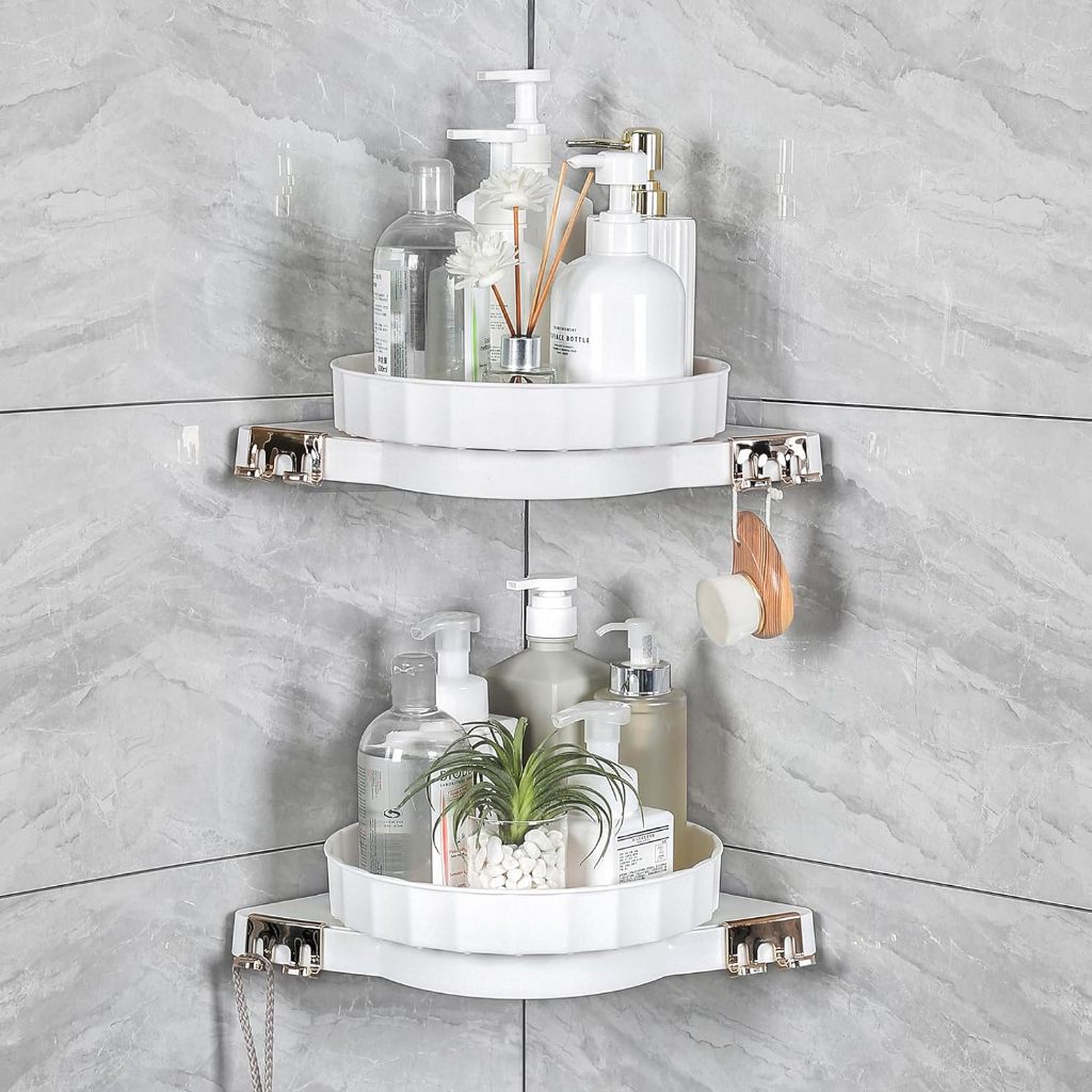 Corner Shower Caddy 360° Rotating Bathroom Organizer and Storage ...