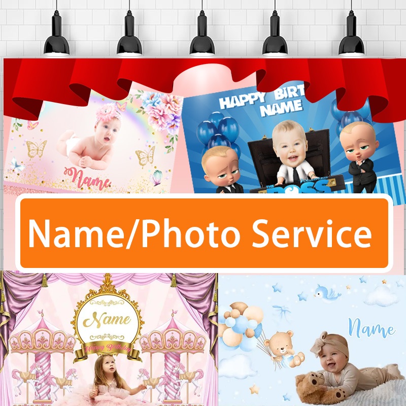 Extra payment for Editing Text & add Photo on the backdrop, Not include ...