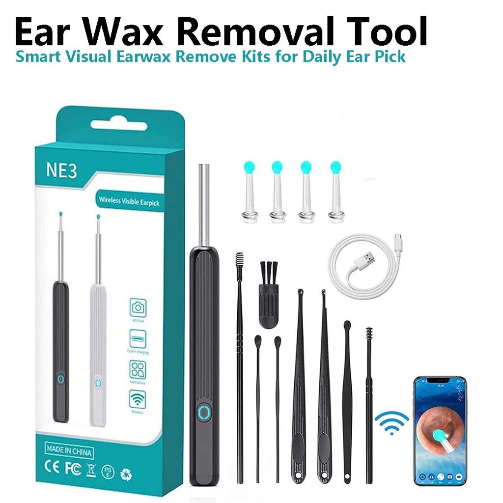 Ear Wax Removal Tool Ear Cleaner with 1080P Ear Camera, Smart Visual