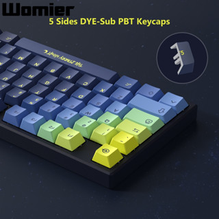 WOMIER Retro Horizontal Gradient Keycap, 131 Keys Keycap Double Shot ...