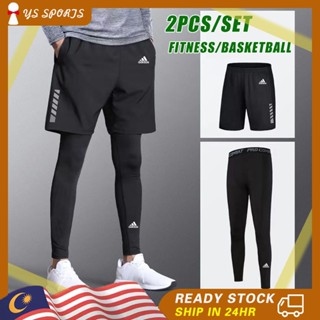 2PCS/SET】Tight Pants Men Seluar Fit Lelaki Sukan Tight Pants