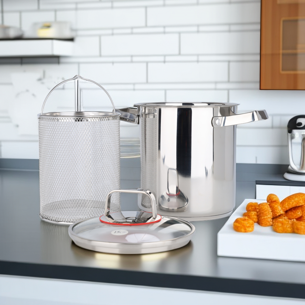 Multi-Purpose 4L Kitchen Cookware: Pasta Pot with Tempered Glass Lid ...