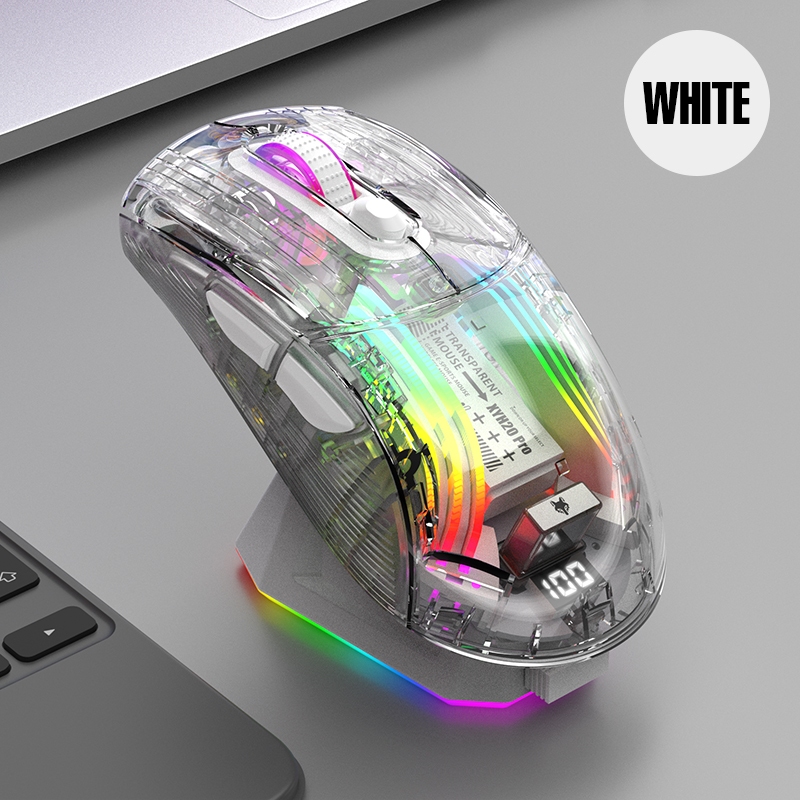 XUNFOX XYH10/XYH20 Transparent Gaming Mouse RGB 7Key DPI 2400 Bluetooth ...