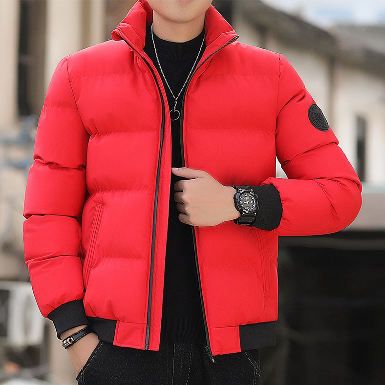 Men's winter padded cotton jacket handsome and trendy long trend coat ...