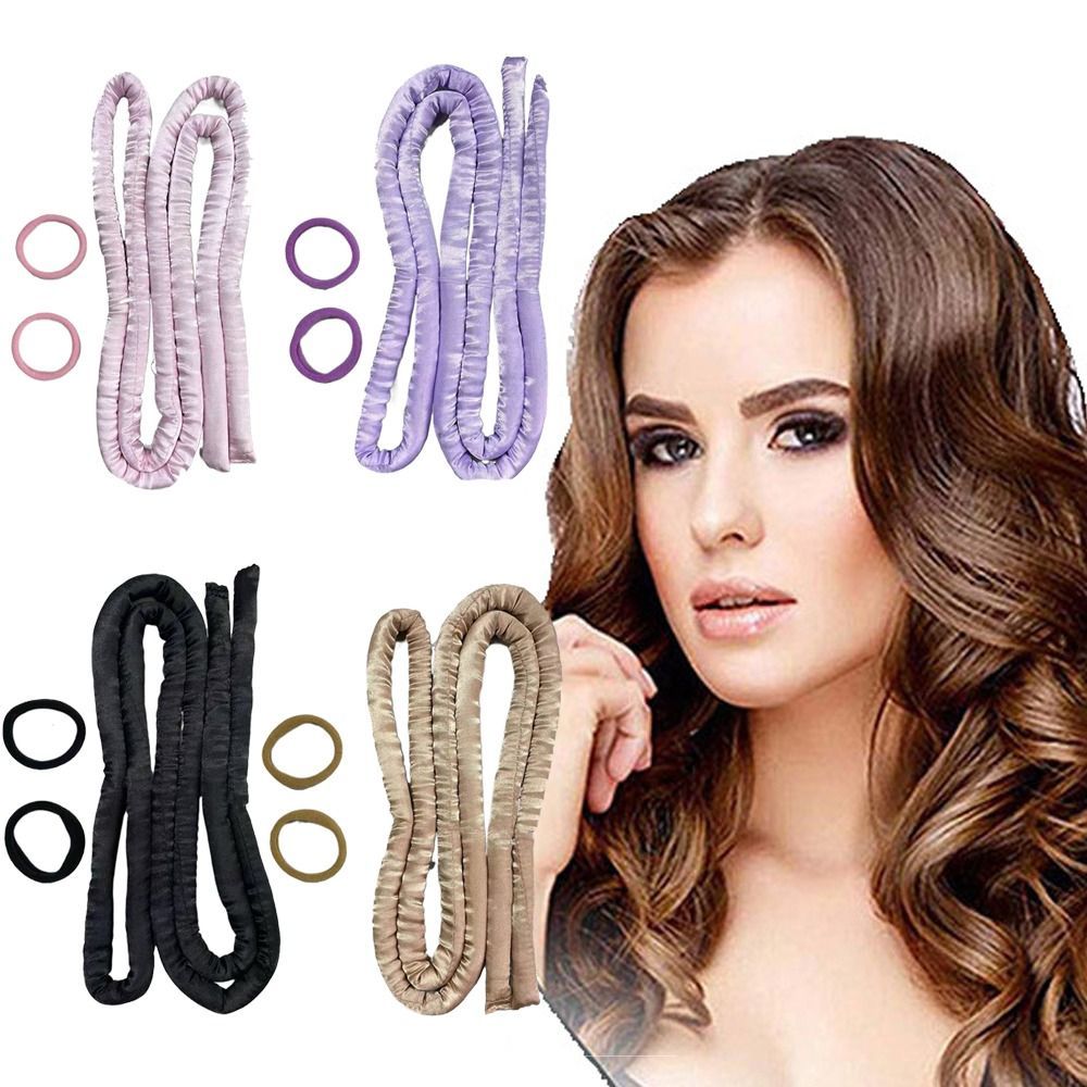 Women Girls No Heat Hair Curlers Lazy Hair Rollers Heatless Soft Silk ...