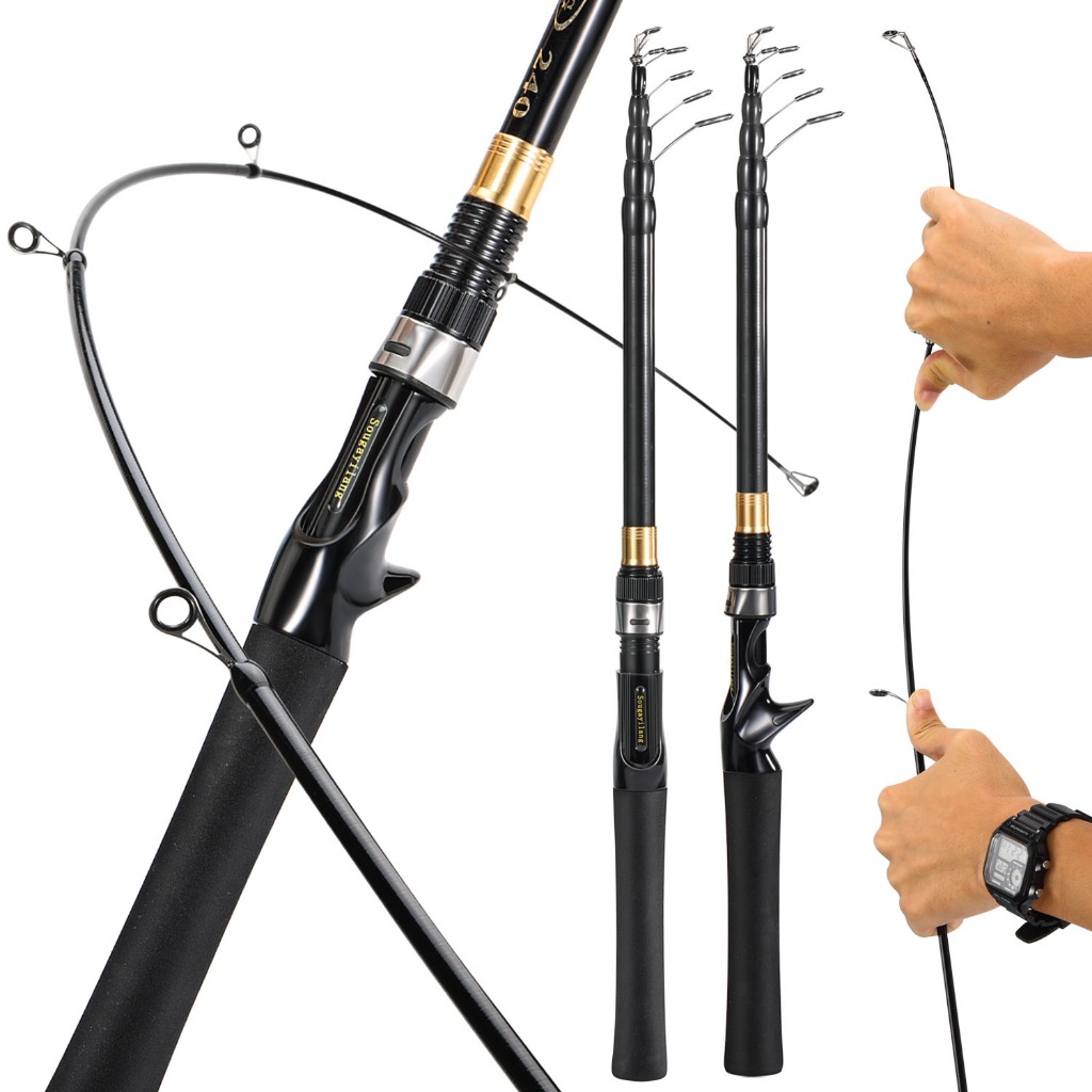 1.8M 2.1M 2.4M Telescopic Fishing Rods Carbon Spinning Casting Rods Fishing  Pole