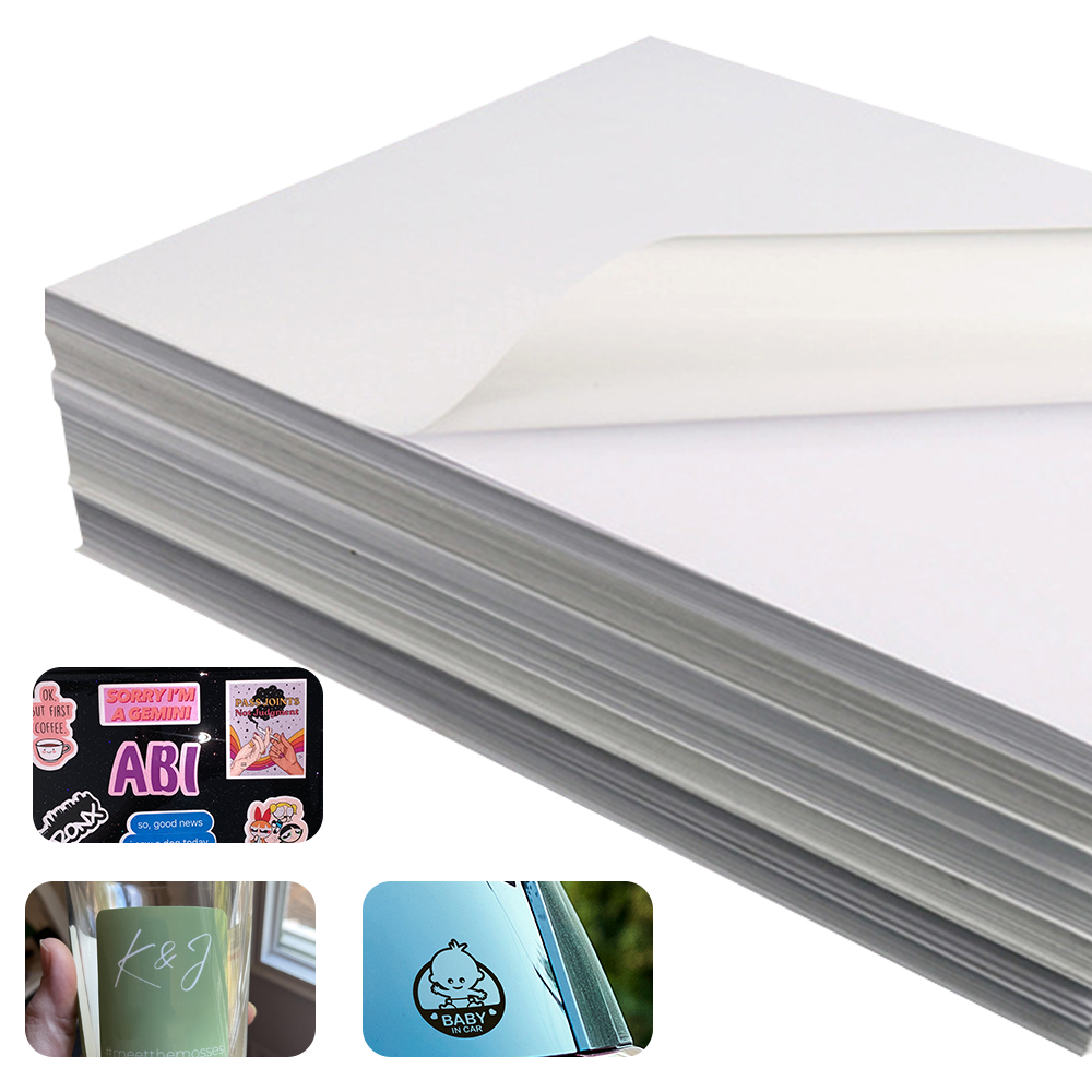 Ruibytree 120 Sheets 8.5X 11inch Clear Vinyl Self-Adhesive Label